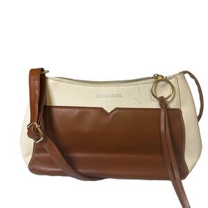 Alexis Bendel 3 entry Crossbody Bag Creme & camel with pebbles texture 👜